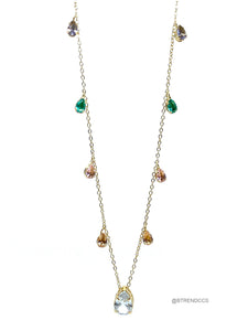 CRYSTAL COLORS DROPS NECKLACE