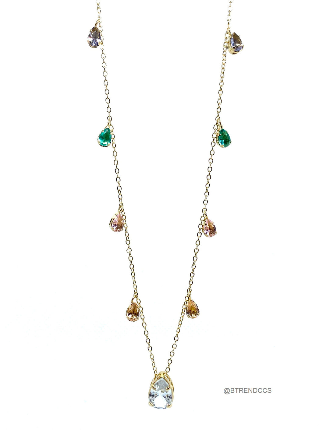 CRYSTAL COLORS DROPS NECKLACE