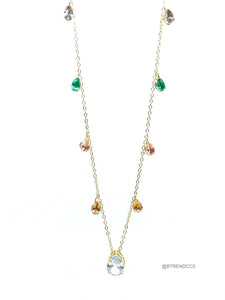 CRYSTAL COLORS DROPS NECKLACE