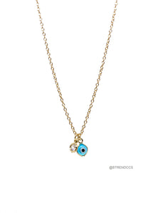 CRYSTAL BLUE LUCKY EYE NECKLACE