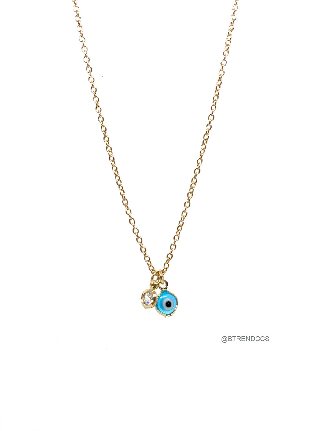 CRYSTAL BLUE LUCKY EYE NECKLACE