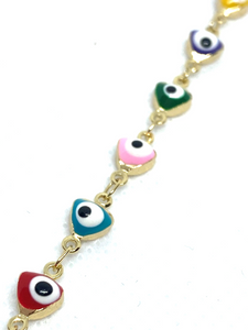 MULTICOLOR TRIANGLE LUCKY EYE NECKLACE