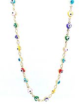 Load image into Gallery viewer, MULTICOLOR TRIANGLE LUCKY EYE NECKLACE
