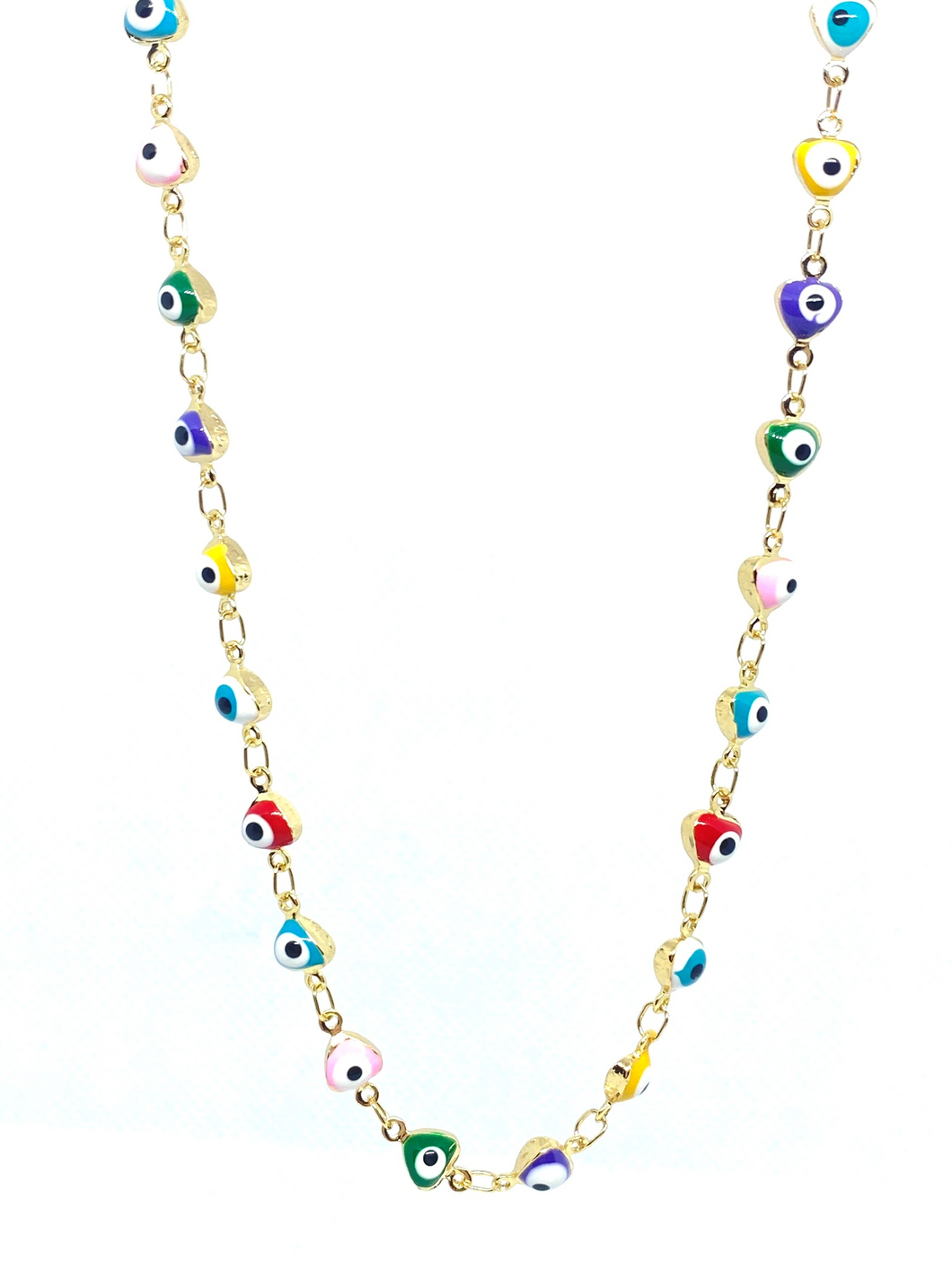 MULTICOLOR TRIANGLE LUCKY EYE NECKLACE