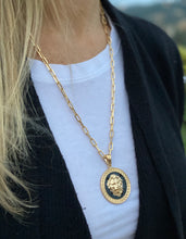 Load image into Gallery viewer, LONG CHAINS NECKLACE &amp; BLACK MEDALLION
