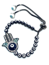 Load image into Gallery viewer, HAMSA &amp; LUCKY EYE BEADS BRACELET
